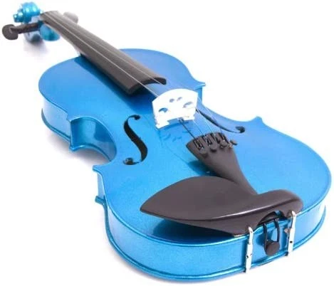 Mendini by Cecilio, 16in Solid Wood Viola with Case, Bow, Rosin, MA-Blue - Image 3 of 4