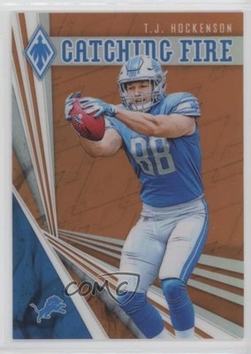 2019 Panini Phoenix Catching Fire Orange 63/99 TJ Hockenson #9 Rookie RC 0qc1