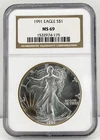 1991 $1 American Eagle NGC MS69 1 oz .999 Fine Silver US Bullion Coin