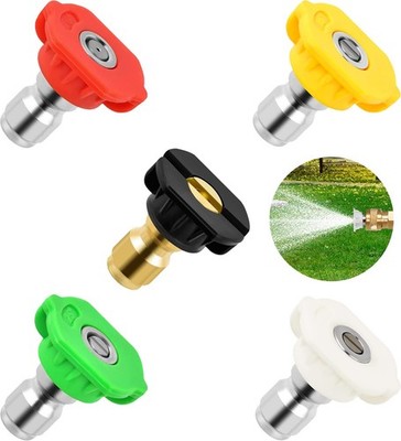Pressure Washer Tips 5 Pack 1/4'' Quick Connect 4500 PSI 0,15,25,40,65°