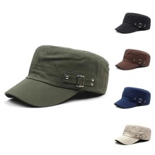 Classic Cotton Army Hat Military Cadet Patrol Style Simple Adjustable Flat Cap