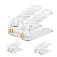 Clear Shoe Slots Organizers 6Pack Shoe Stacker Organizer for Closet Shoe Stac...