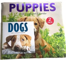 2pk Puppies 2024 Lg Sm 12-Month Wall Calendar MUST SEE: ClikPhotos2Enlarge 12z