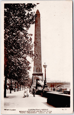 England Greater London London Cleopatra Needle Thames Sphinx RPPC 1910