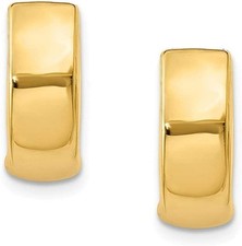 Solid 14k Yellow Gold Huggie Hoop Reversible Earring