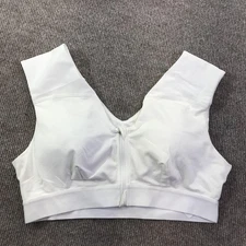 Tommie Copper Shoulder Support Sport Bra Womens XL White Activewear Zip Front