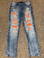 Southpole Jeans Mens 32x32 Blue Denim Acid Stone Wash Distressed Streetwear Y2K
