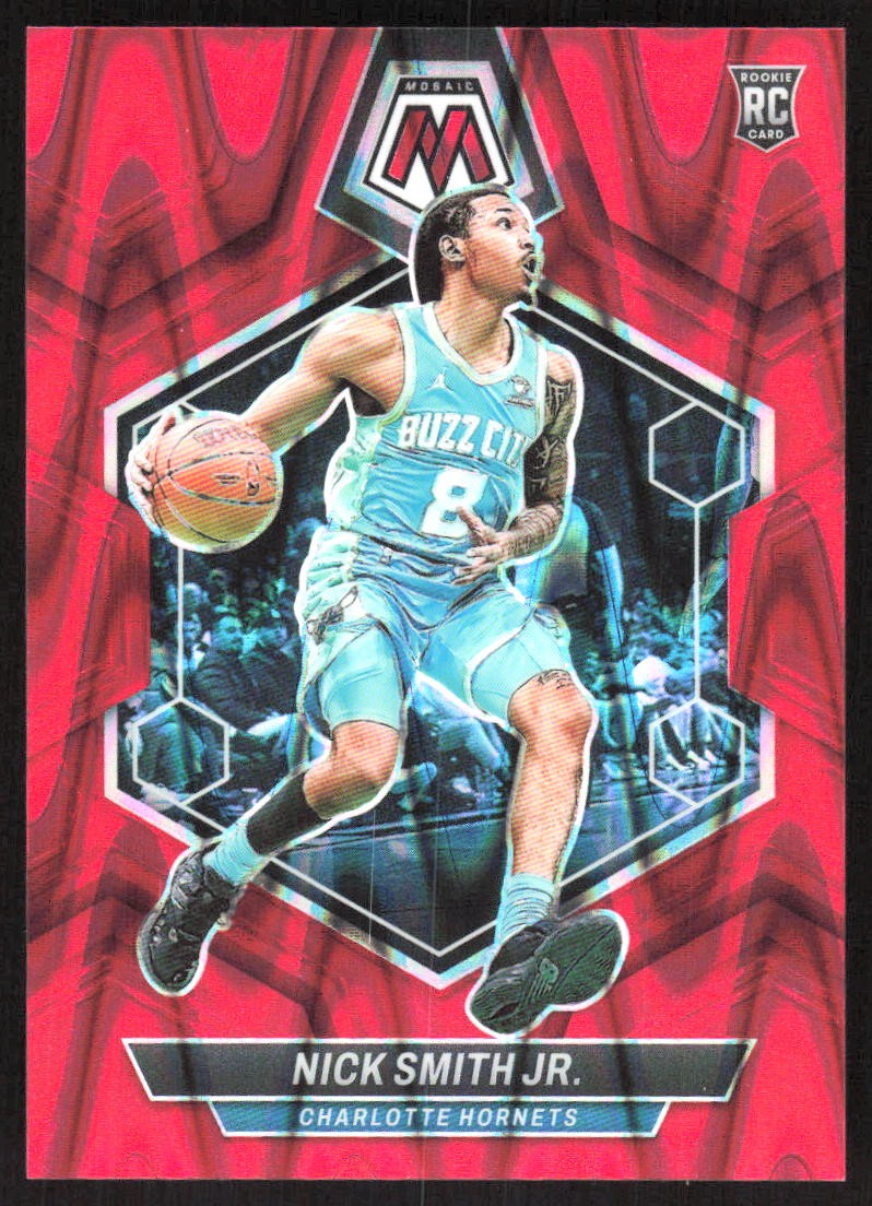 9123F 2023-24 Panini Mosaic #242 Nick Smith Jr. Red Seismic #/299