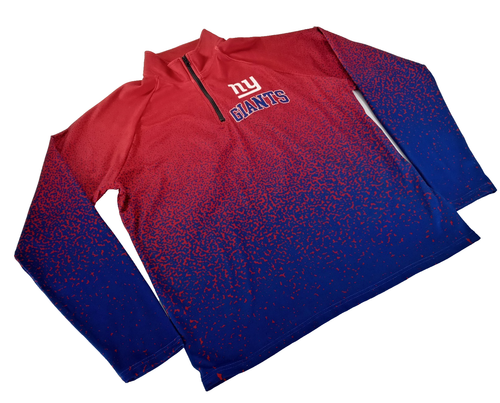 New York Giants NFL Gradient Raglan 1/4 Zip Pullover Mens Large Fleece Lined NY - Picture 2 of 10
