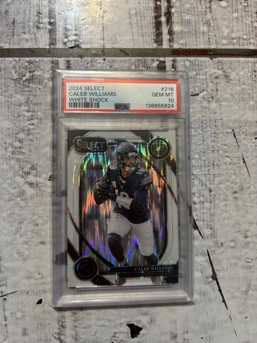 CALEB WILLIAMS - 2024 Select White Shock Bears RC 199  PSA 10 Jersey Match!