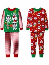 12 mo Boys Green Star Wars Stormtrooper Christmas Pajama Sleep Set new nwt