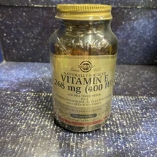 Solgar Vitamin E 268 mg 400 IU Mixed d-Alpha Tocopherol Tocopherols 100 Softgels