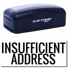 Large Pre-Inked Insufficient Address Stamp Size 7/8" Tall x 2-1/4" Wide