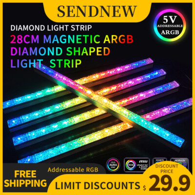 LED Crystalline Light Bar 280mm RGB Addressable 3-Pin 5V Digital Neon ...