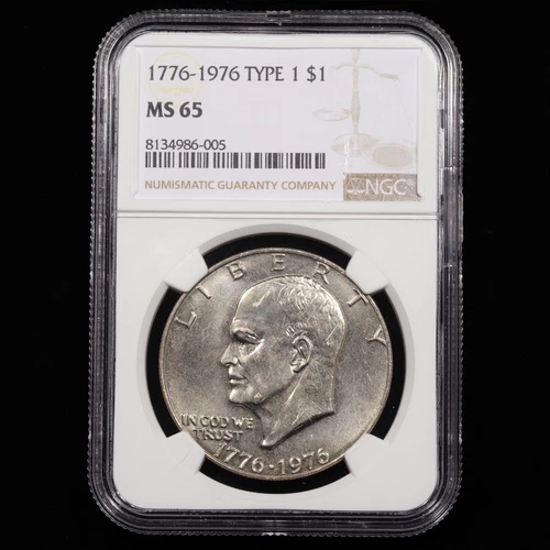 1776-1976 Type 1 Eisenhower Dollar $1 - NGC GRADED MS65
