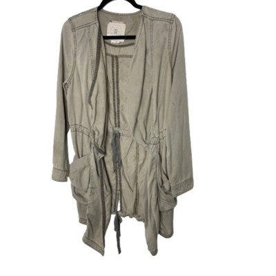 Hei Hei Anthropologie Women's Khaki Beige Long Sleeves Open Coat Extra Small