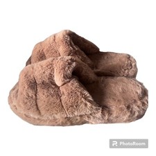 woman faux fur slippers size 8 new