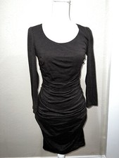 Dolce & Gabbana Long-Sleeve Brownish Gray Ruched Mini Dress Size 42