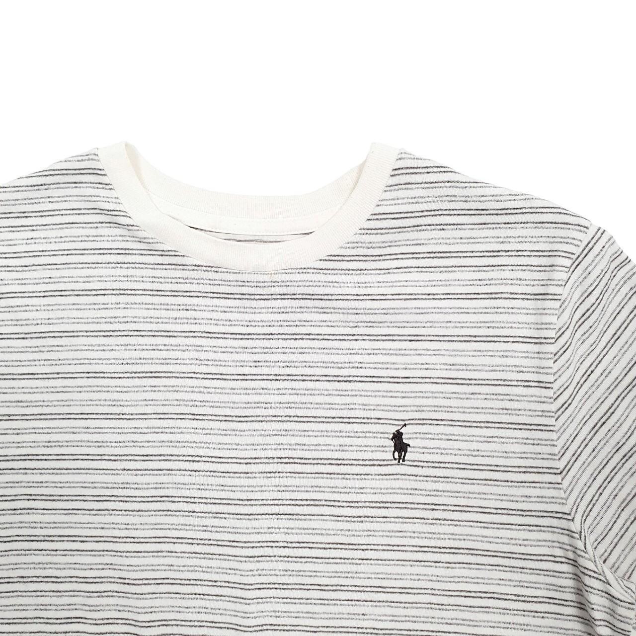 RALPH LAUREN Grey T Shirt Tee Striped Short Sleeve Cotton Mens S image 2