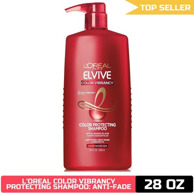 L'Oreal Paris Elvive Color Vibrancy Protecting Shampoo, 28 Fl Oz, Linseed Elixir