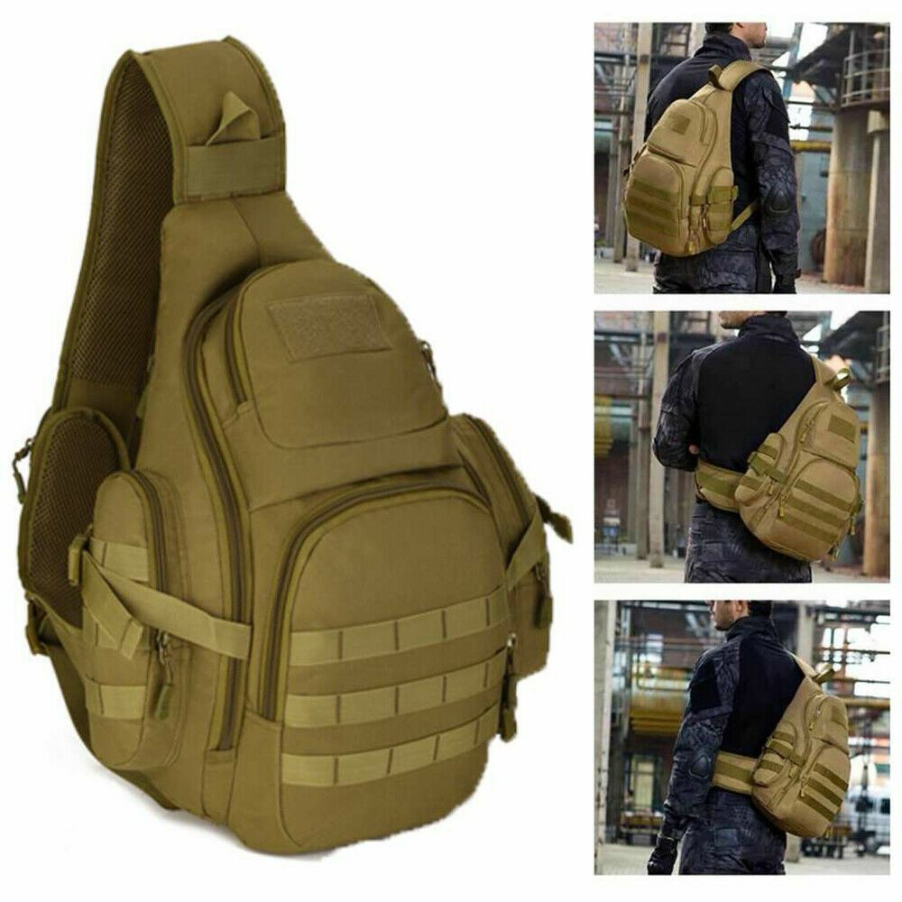 Mochila bandolera táctica militar con cabestrillo en el pecho 14 pulgadas para computadora portátil