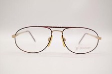 Vintage Century 08 877 Burgundy Gold Oval Glasses Frame Eyeglasses NOS