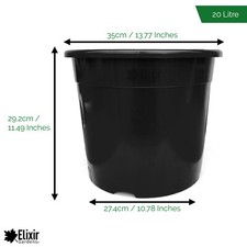 Strong Black Recycled Plastic Garden Plant Pot Flower Pots in Various Sizes