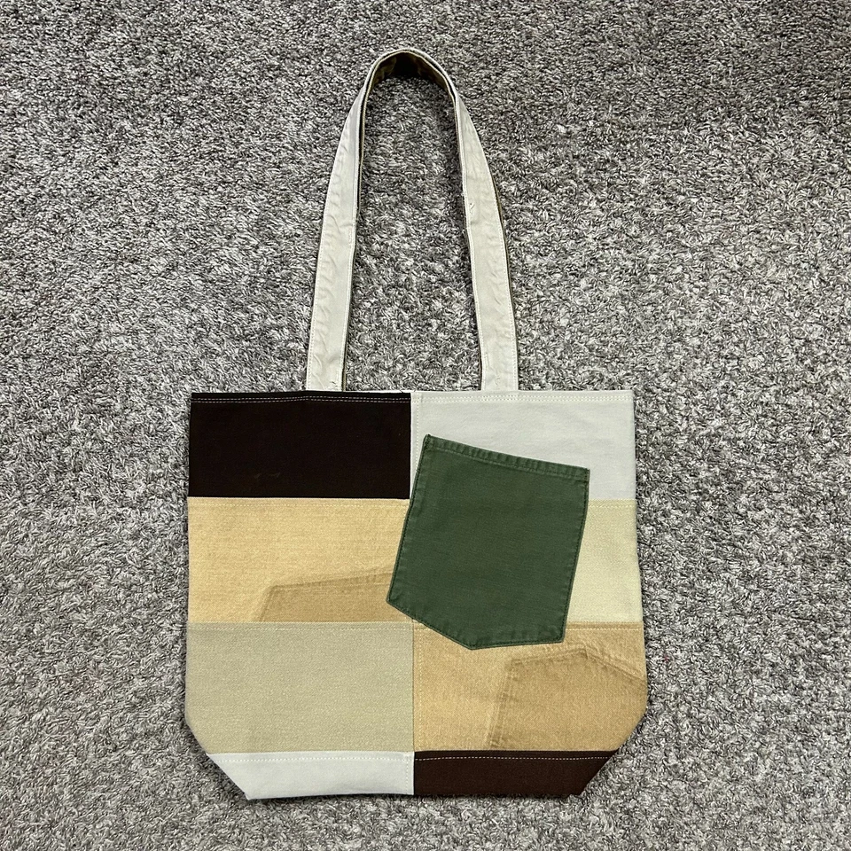 Bolso Hecho a Mano Retazos Denim Bolso de Mano Bolso de Hombro Lona Ropa de Trabajo 13x5,5x16 Foto 3 de 4