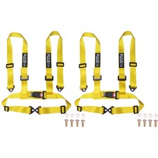 Yellow Universal 2inch 4 Point Jdm Racing Car Harness Seat Belt Safety Strap X2