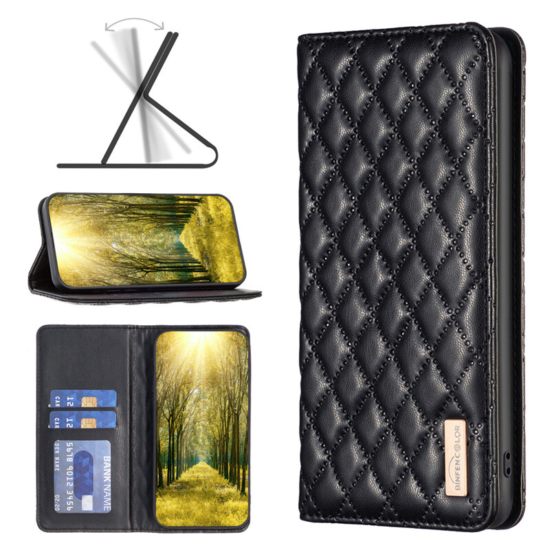 magnetic Flip Case For iPhone 14 13 12 11 Pro Max Wallet Stand diamond Leather