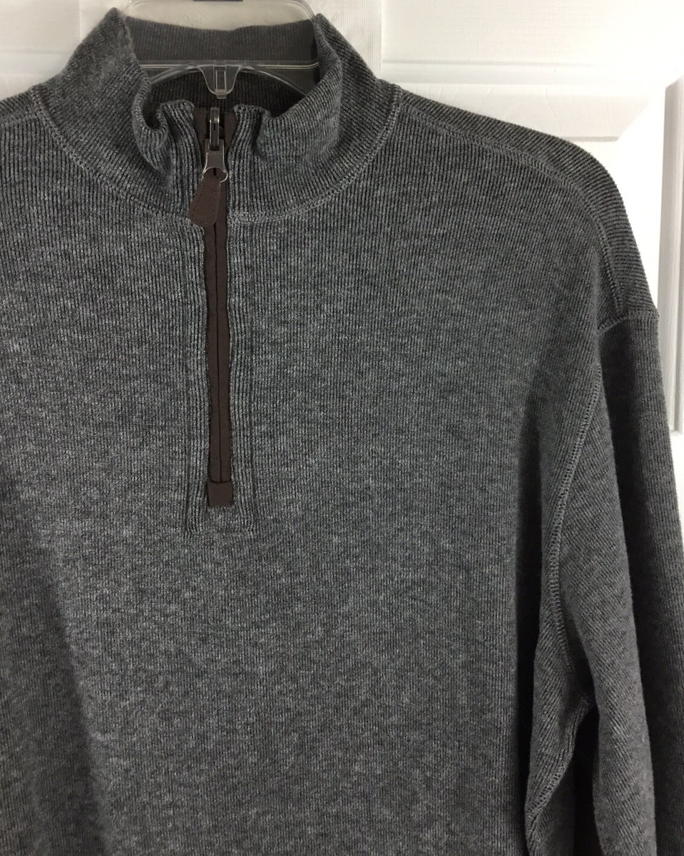Daniel Cremieux Men’s 1/4 Zip Pullover Sweater Gray With Elbow Patches Size  M
