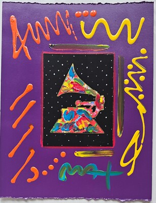 Peter Max Grammy Awards ORIGINAL mixed media HAND SIGNED painting music awards