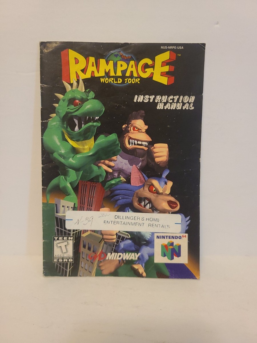 Rampage World Tour Authentic Instruction Manual Booklet Only