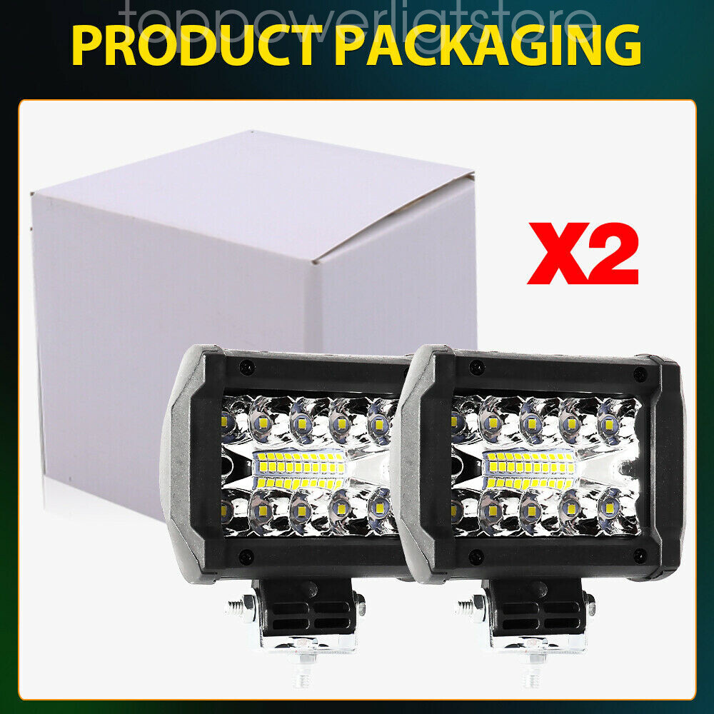 2PCS 4'' Spreader LED Lights Pods Spot Lights Marine Deck Mask Lights Boat 12V