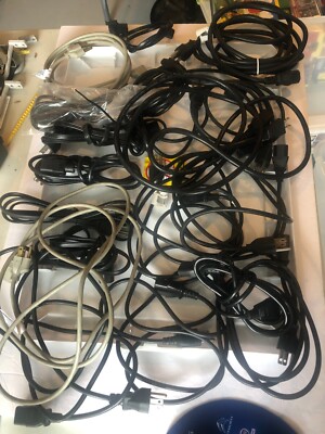 LARGE LOT of Computer Power Cords #CBL BIN