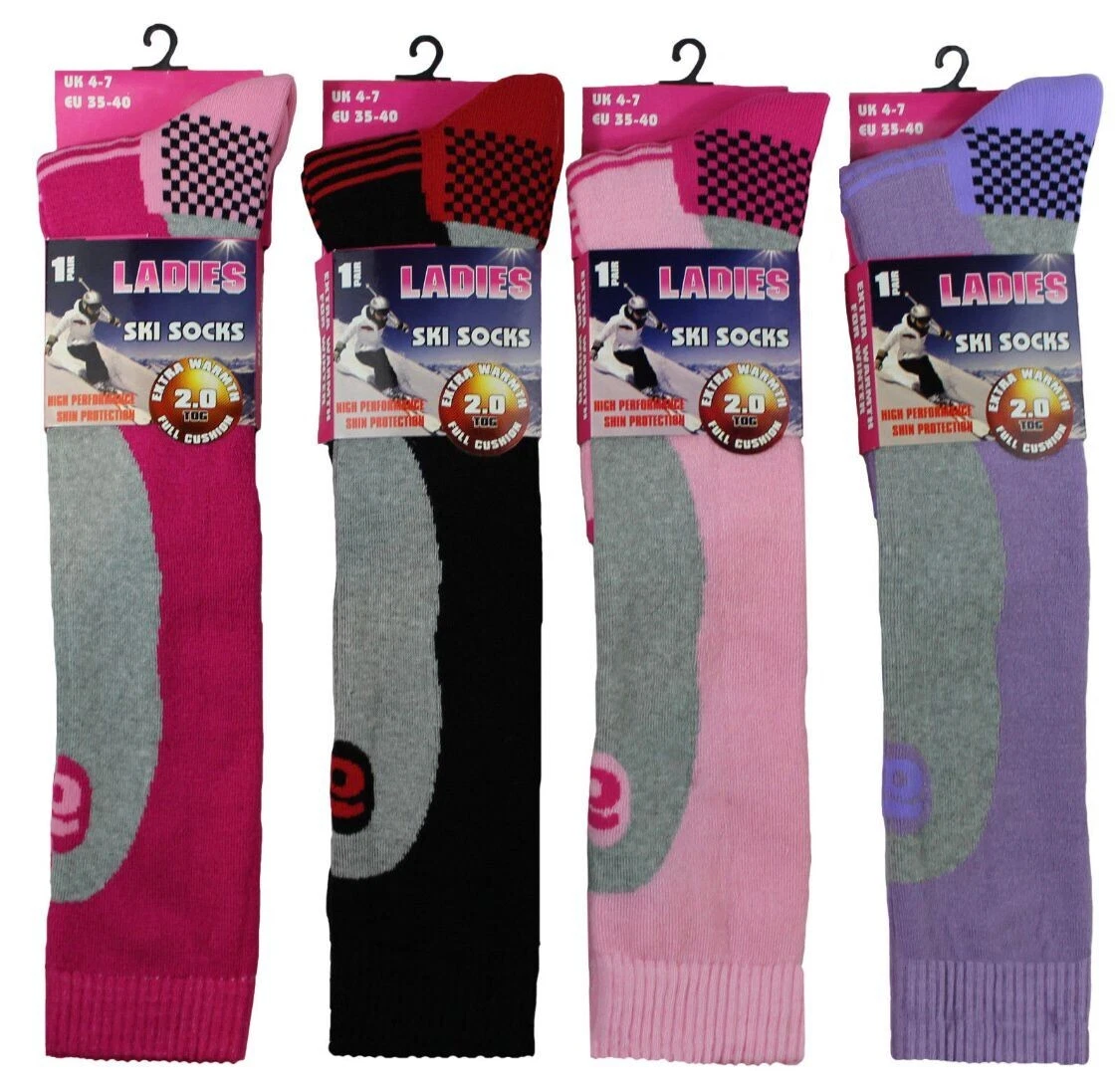 Girls Ladies Winter Thermal Long Ski Socks Snowboarding Hiking Boot Socks UK