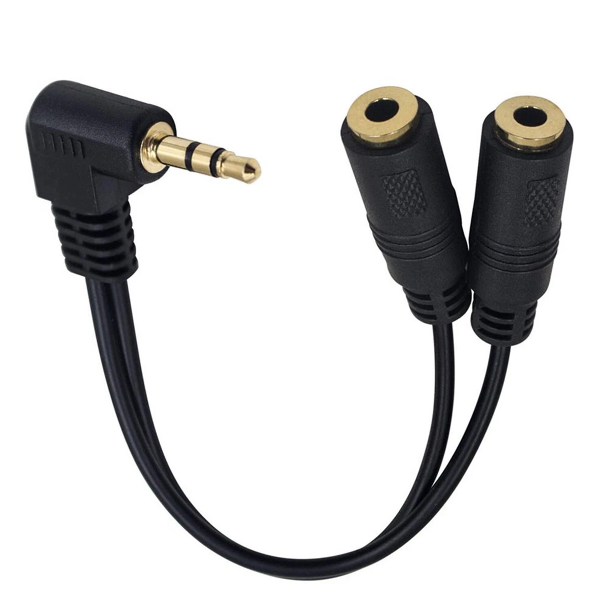 2 way audio Splitter cable male to 2 x Female 3.5mm TRS stereo AUX jack