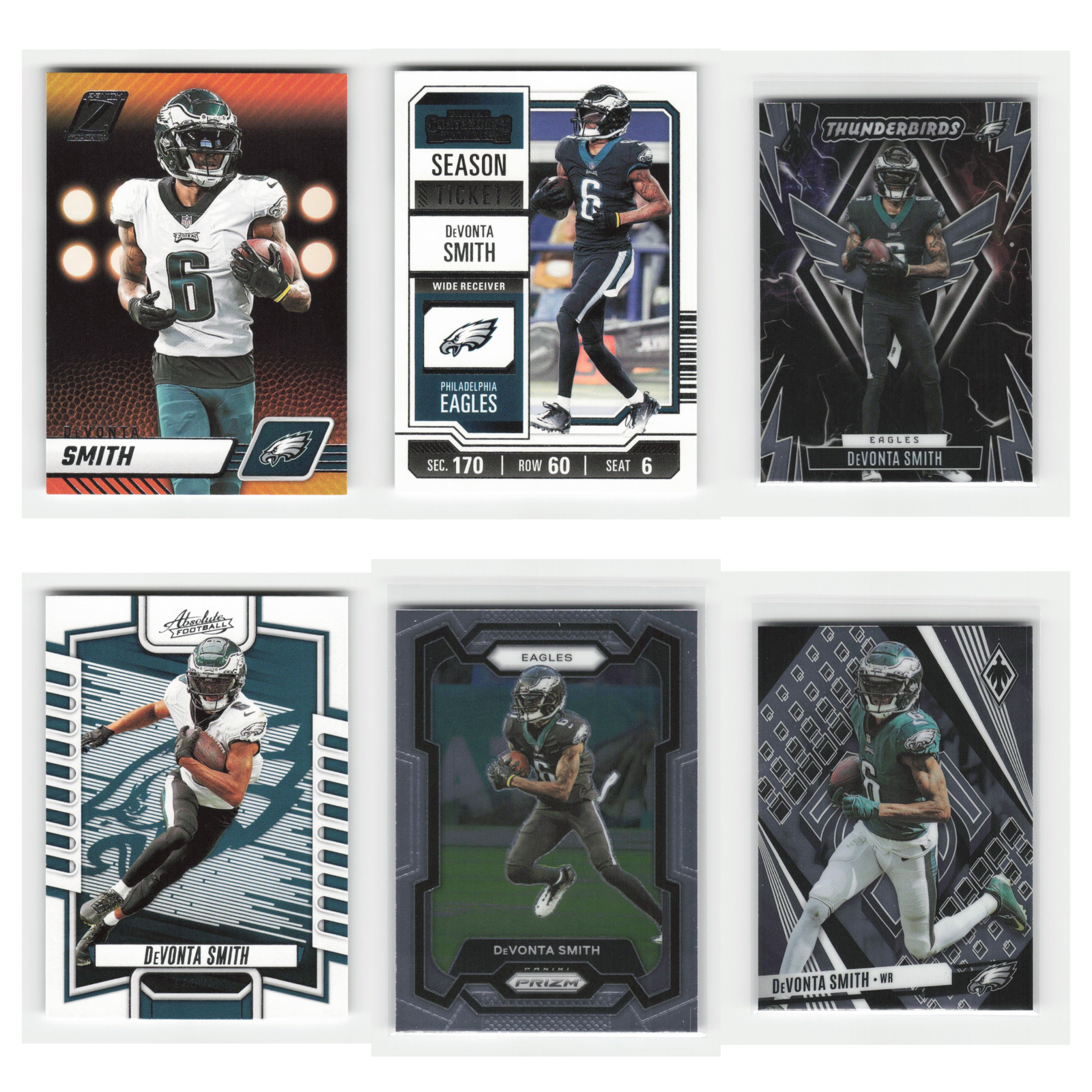 DeVonta Smith Lot 6 Football Cards 2023 Panini Zenith Philadelphia Eagles Set NM