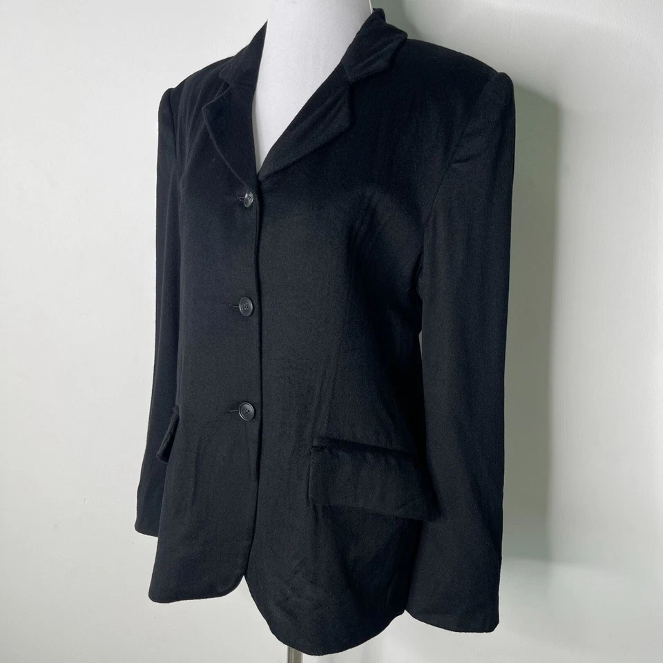 Ing Loro Piana Women's Black 3 Button Front Blazer Size Large - Image 2 of 4
