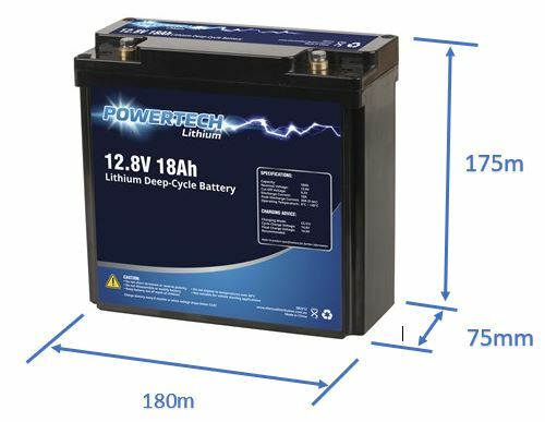 Powertech Deep Cycle Battery 12.8V 18Ah Lithium LiFePO4 Sealed Power SB2212 New - Picture 5 of 9