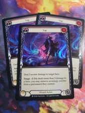 3x Sap Red Rainbow Foil Playset Dynasty Flesh and Blood