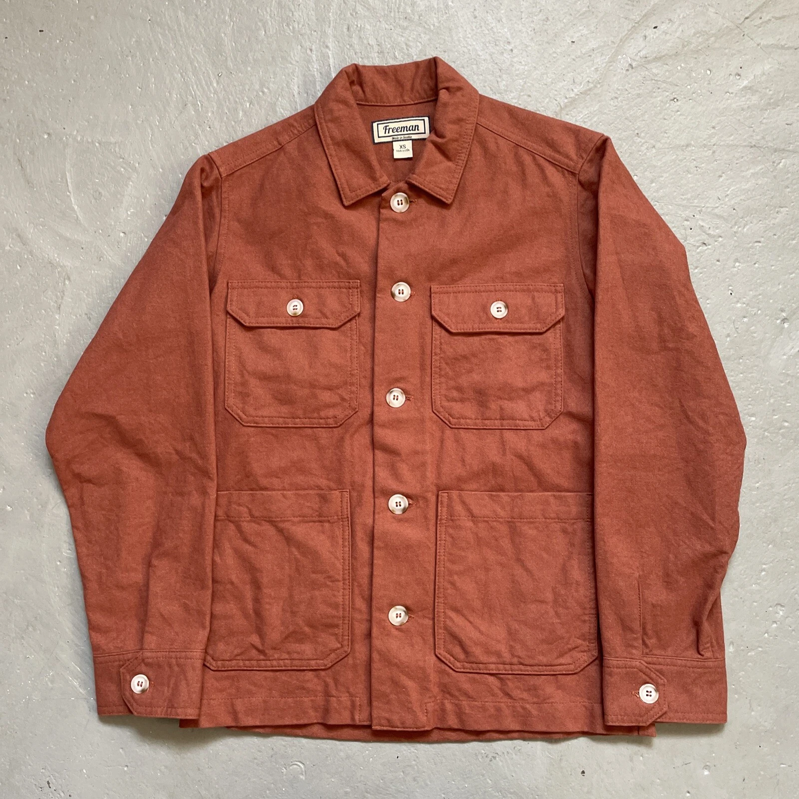 Freeman Seattle Chore Style Outdoor Work Shirt-Jacket Made In USA Cotton XS