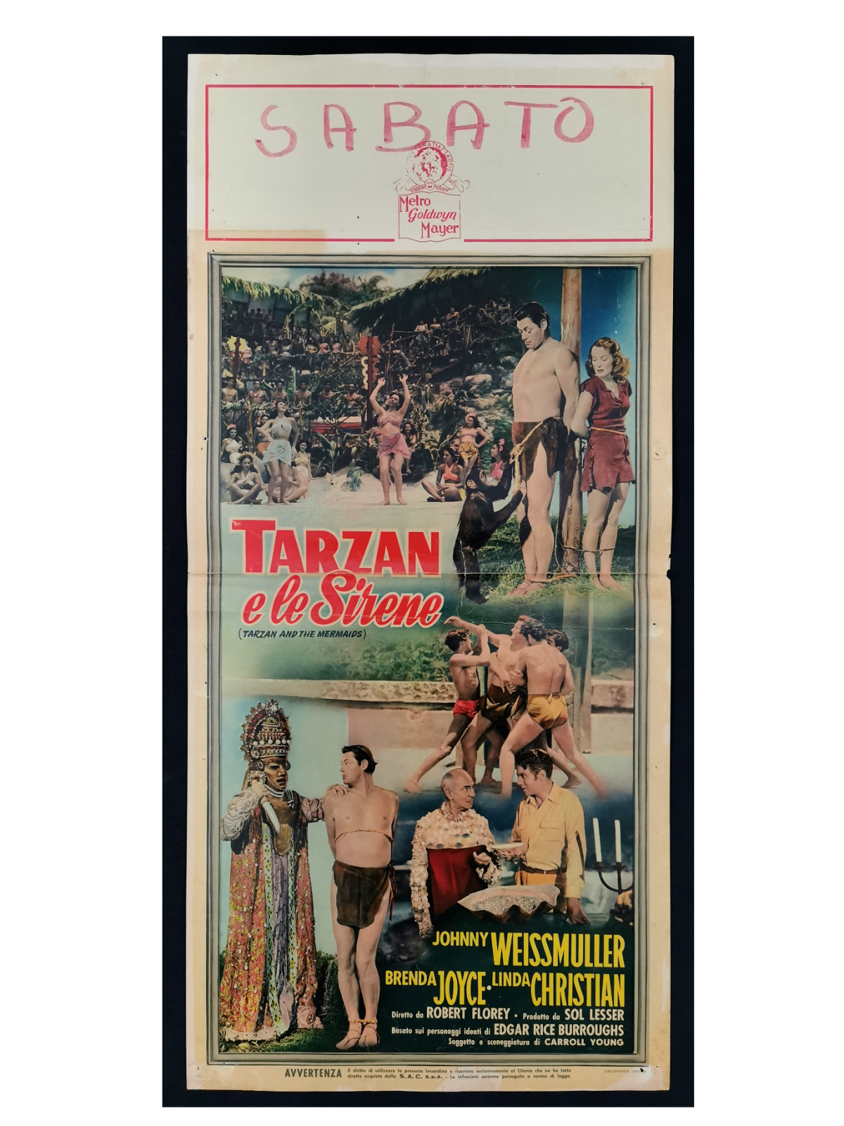 Locandina di Tarzan e le sirene (1948)