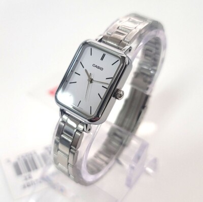 CASIO Round Square White Metal Women's Watch Original New LTP-V009D-7EUDF