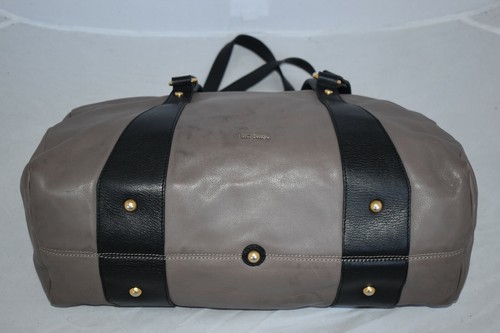 Paul Smith Grey / Black Leather Suede Zip Top Handle Holdall Shoulder Duffle Bag - Picture 7 of 12
