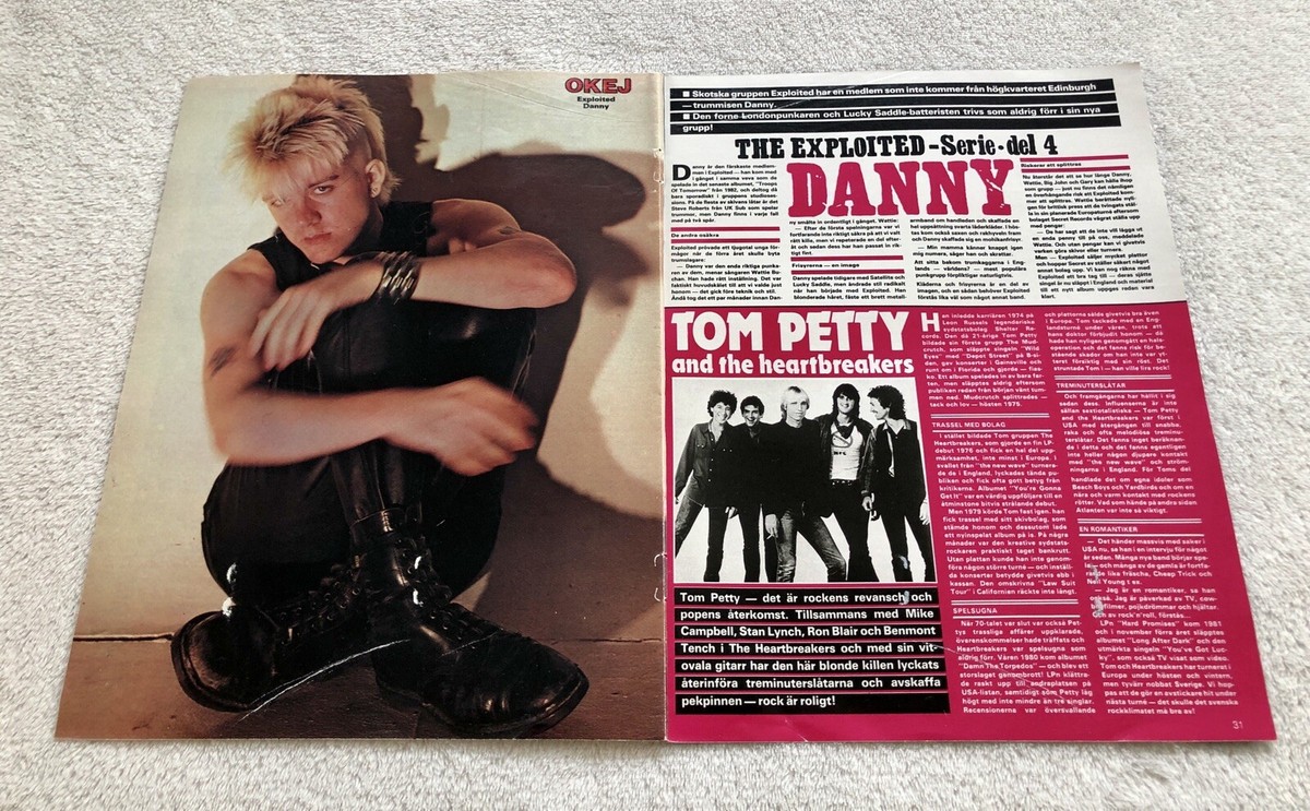 THE EXPLOITED 1982 Punk Clipping Poster Swedish magazine Okej