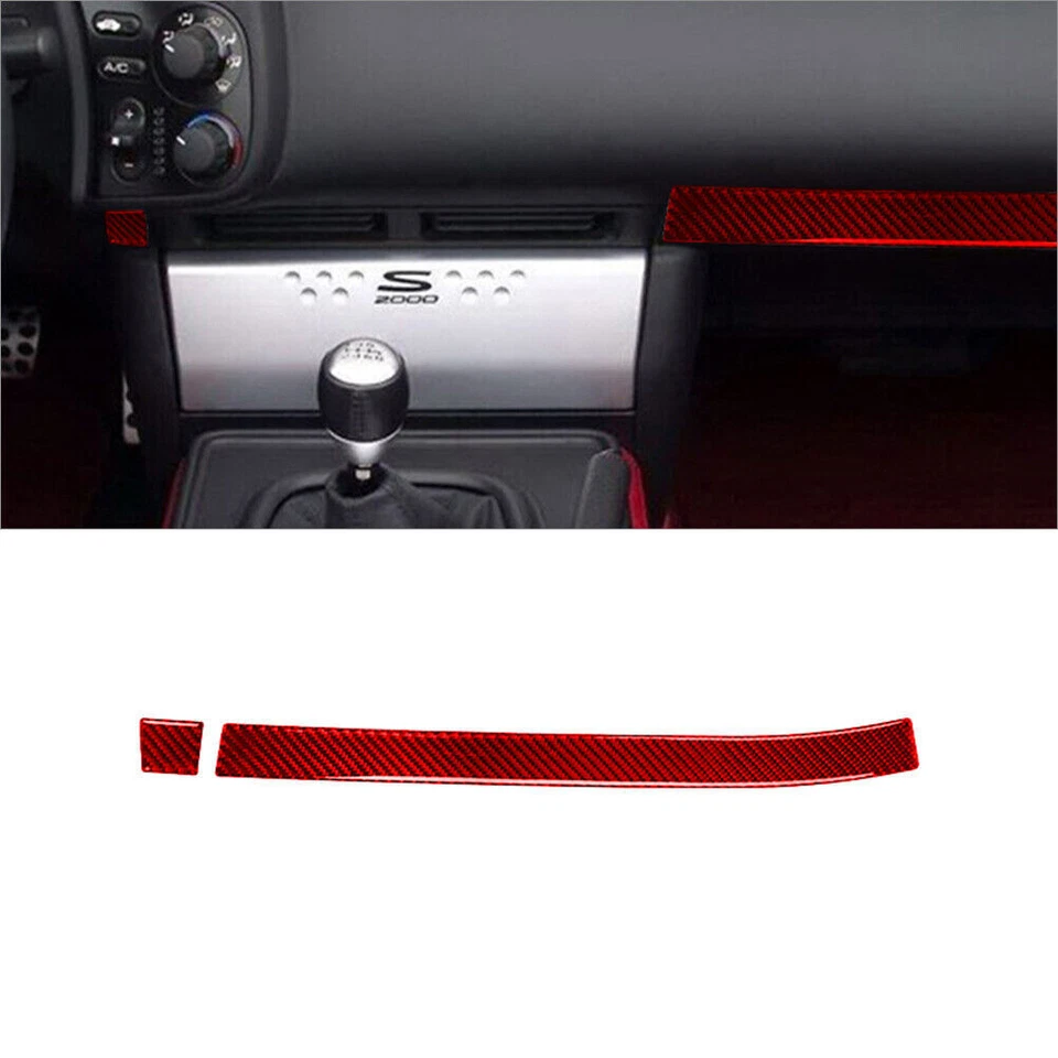 Kit interior completo de fibra de carbono rojo para Honda S2000 2004-09 cubierta de panel moldura 24* Foto 4 de 4