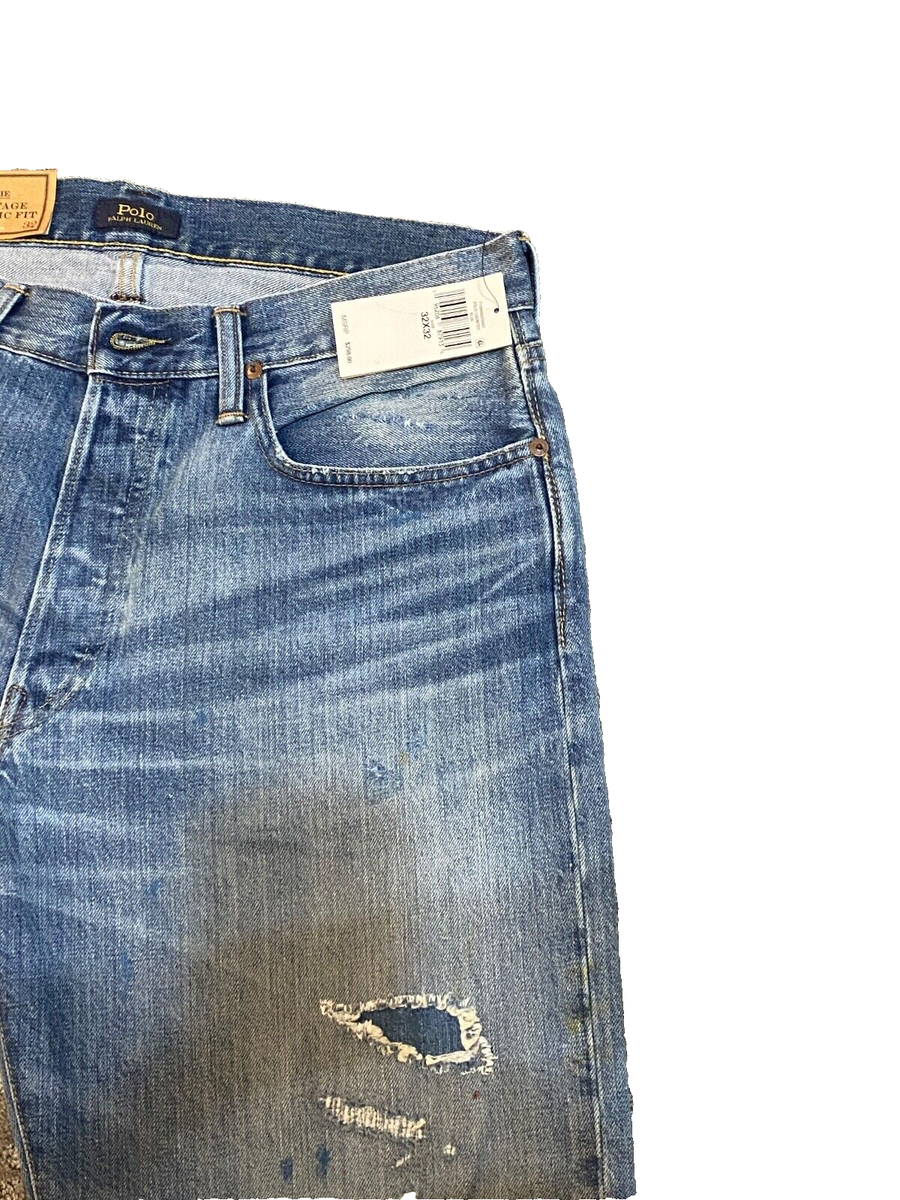 ⭐️希少　Ralph Lauren ダークブルーデニム 32/32 Ralph Lauren Polo Men's Rigid Denim Jeans Surfview Blue 32 x
