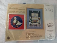 Vintage 1986 The Creative Circle Embroidery Kit Holly Duck 2519 Cross Stitch