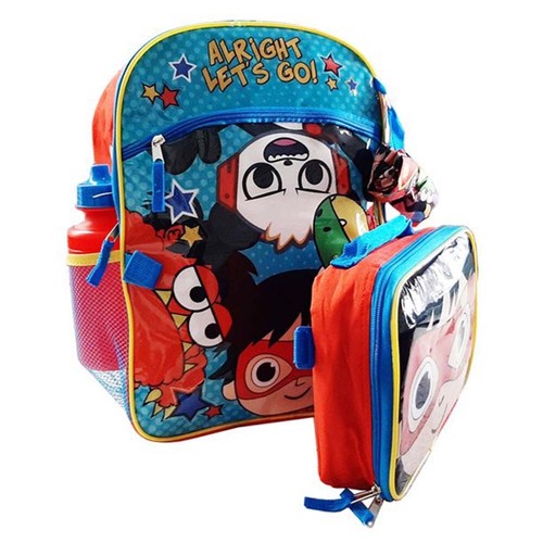 Ryan's World Alright Let's Go! 4 Pc Set 16" Large Child Backpack for Kids - Picture 3 of 4